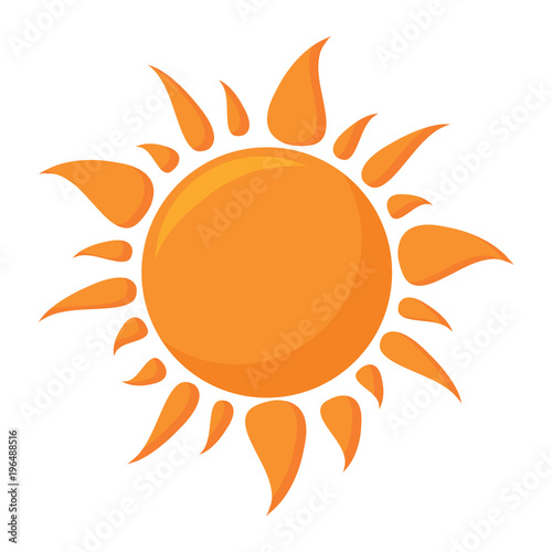 sun shape icon over white background, colorful design. vector illustration