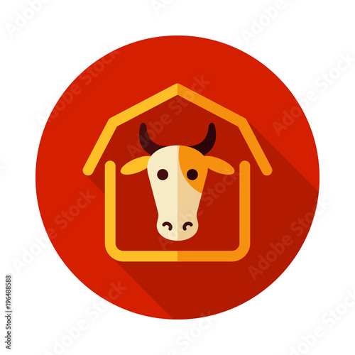 Cowshed vector icon