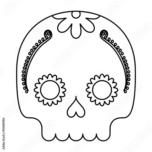 sugar skull icon over white background, vector illustration