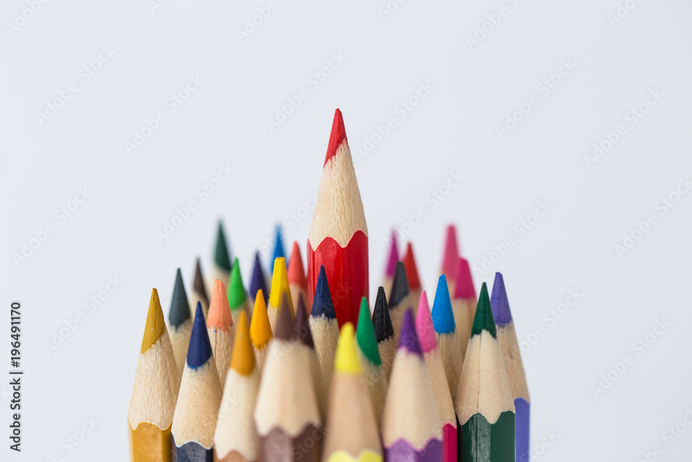 Color pencils isolated on white background.Close up. Color pencils isolated on white background.Close up.