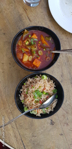 Chinese food, fried rice and manchurian