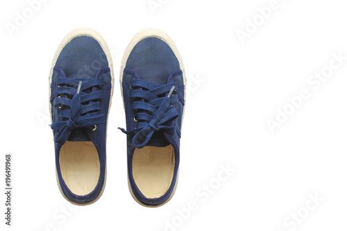 blue shoes on white background