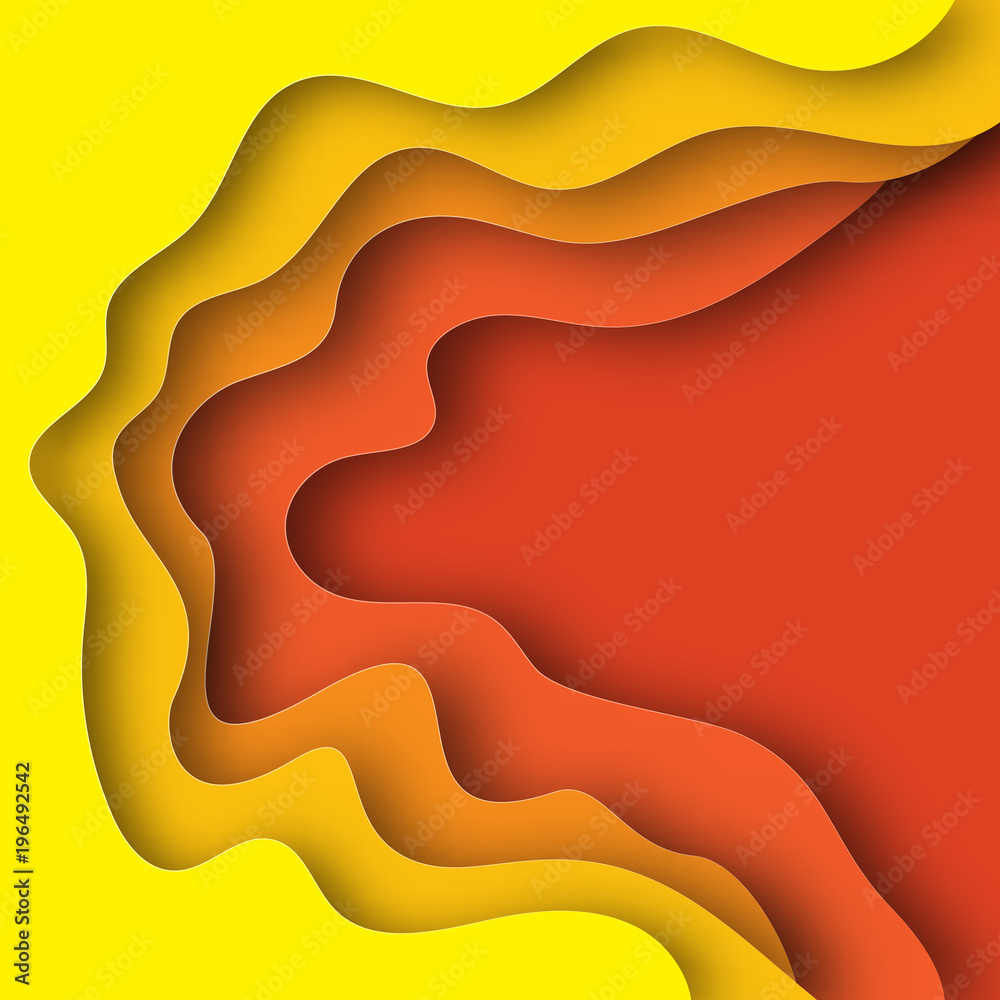 Background from cut 3D paper layers. Vector illustration