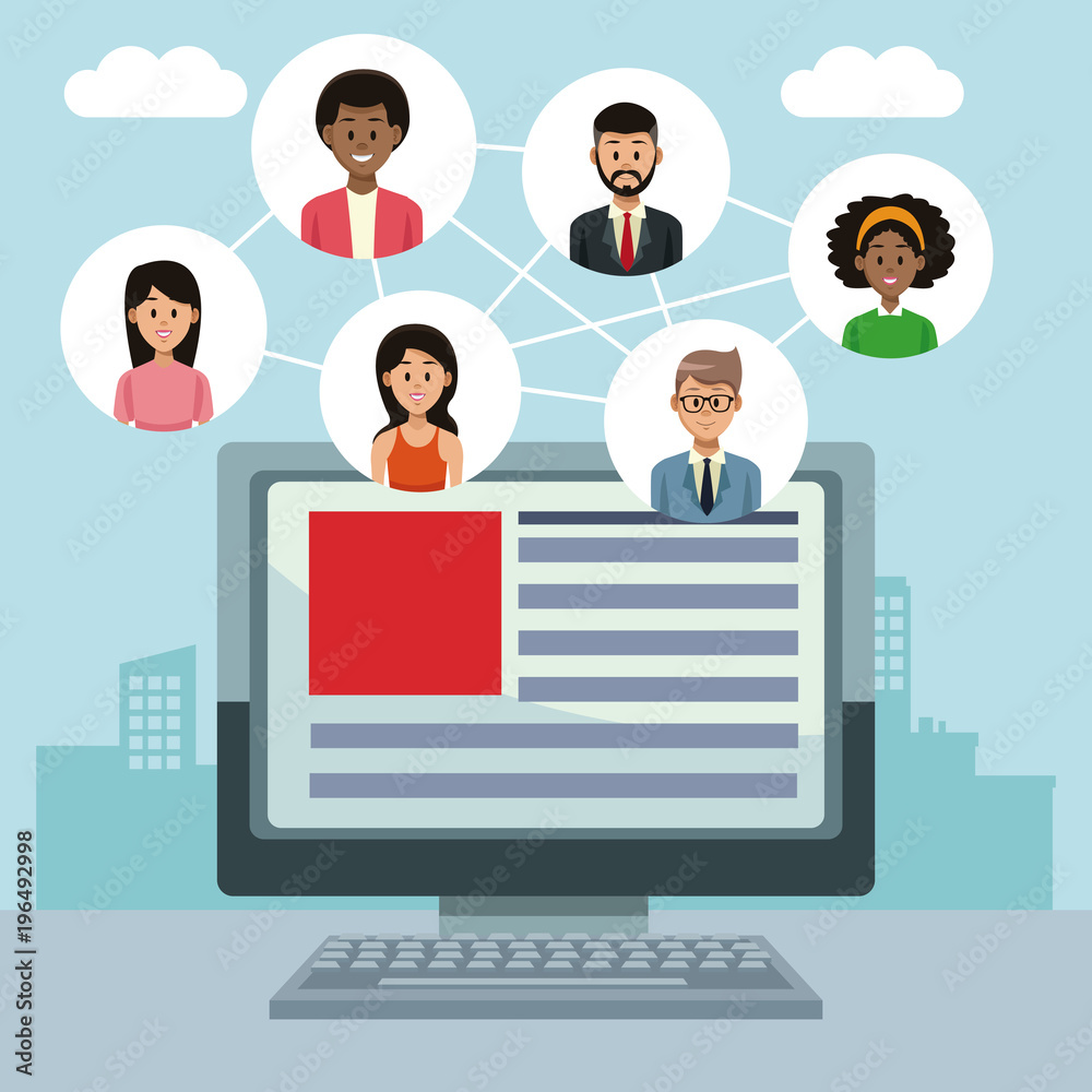 Young people on social media vector illustration graphic design Young people on social media vector illustration graphic design