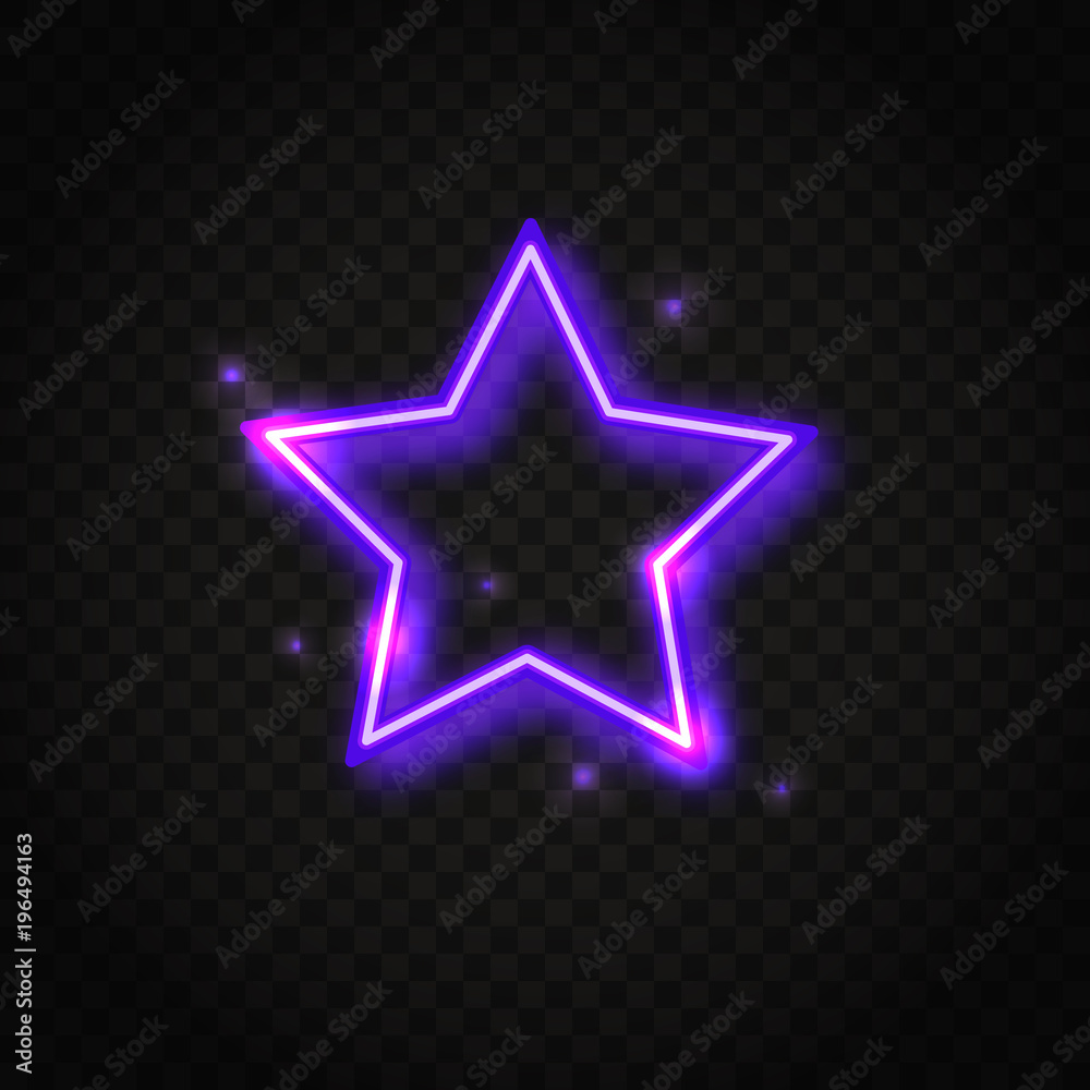 Neon purple star frame with space for text Neon purple star frame with space for text
