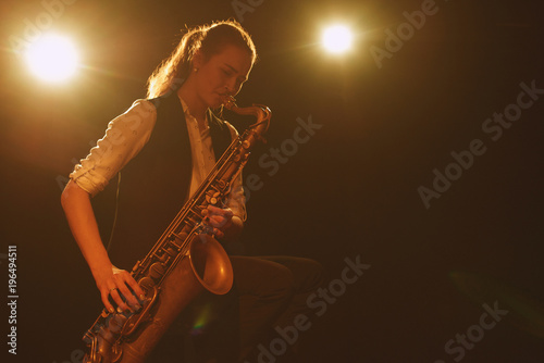 Photography The girl playing the saxophone