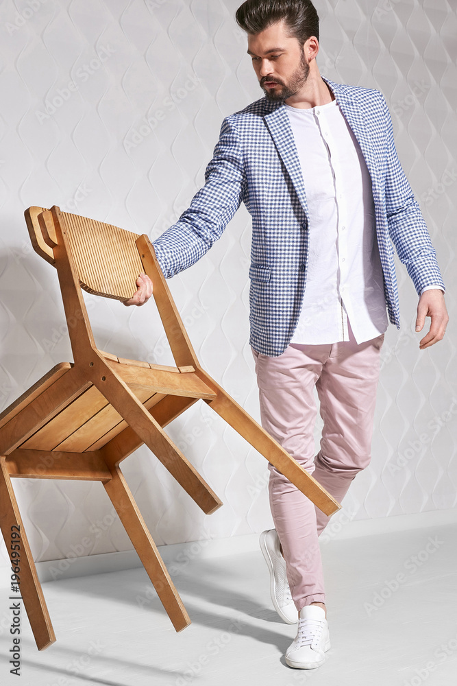 Fashion portrait of handsome male model 