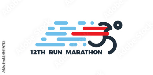 running athletes symbol, sport and competition concept. vector illustration