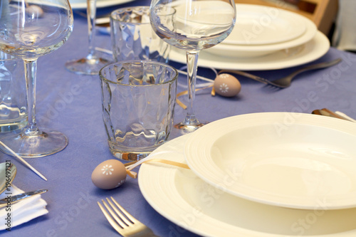 details of table setting for easter festivity