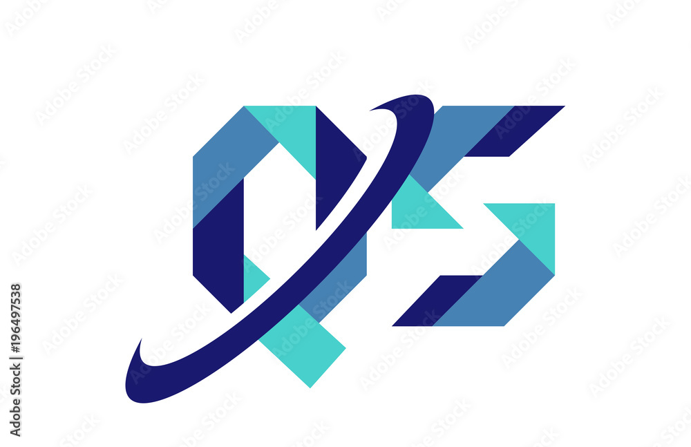 QS Ellipse Swoosh Ribbon Letter Logo QS Ellipse Swoosh Ribbon Letter Logo