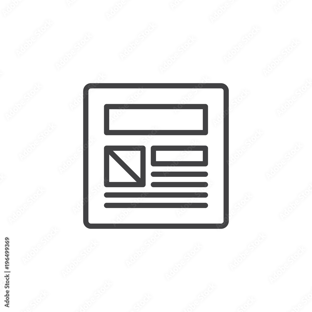 Web page design outline icon. linear style sign for mobile concept and web design. Website design simple line vector icon. Symbol, logo illustration. Pixel perfect vector graphics Web page design outline icon. linear style sign for mobile concept and web design. Website design simple line vector icon. Symbol, logo illustration. Pixel perfect vector graphics