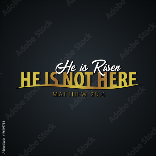 He is Risen. Church easter logo, emblem, labels or stickers. Vector graphics