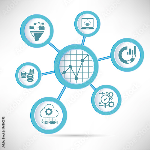 data analytics and network concept diagram