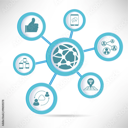 network and social media icons