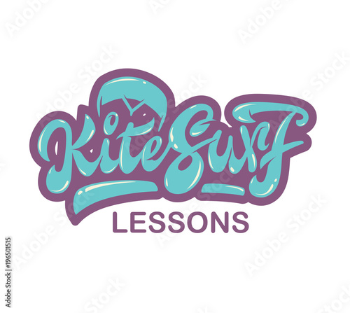 kitesurf hand lettering