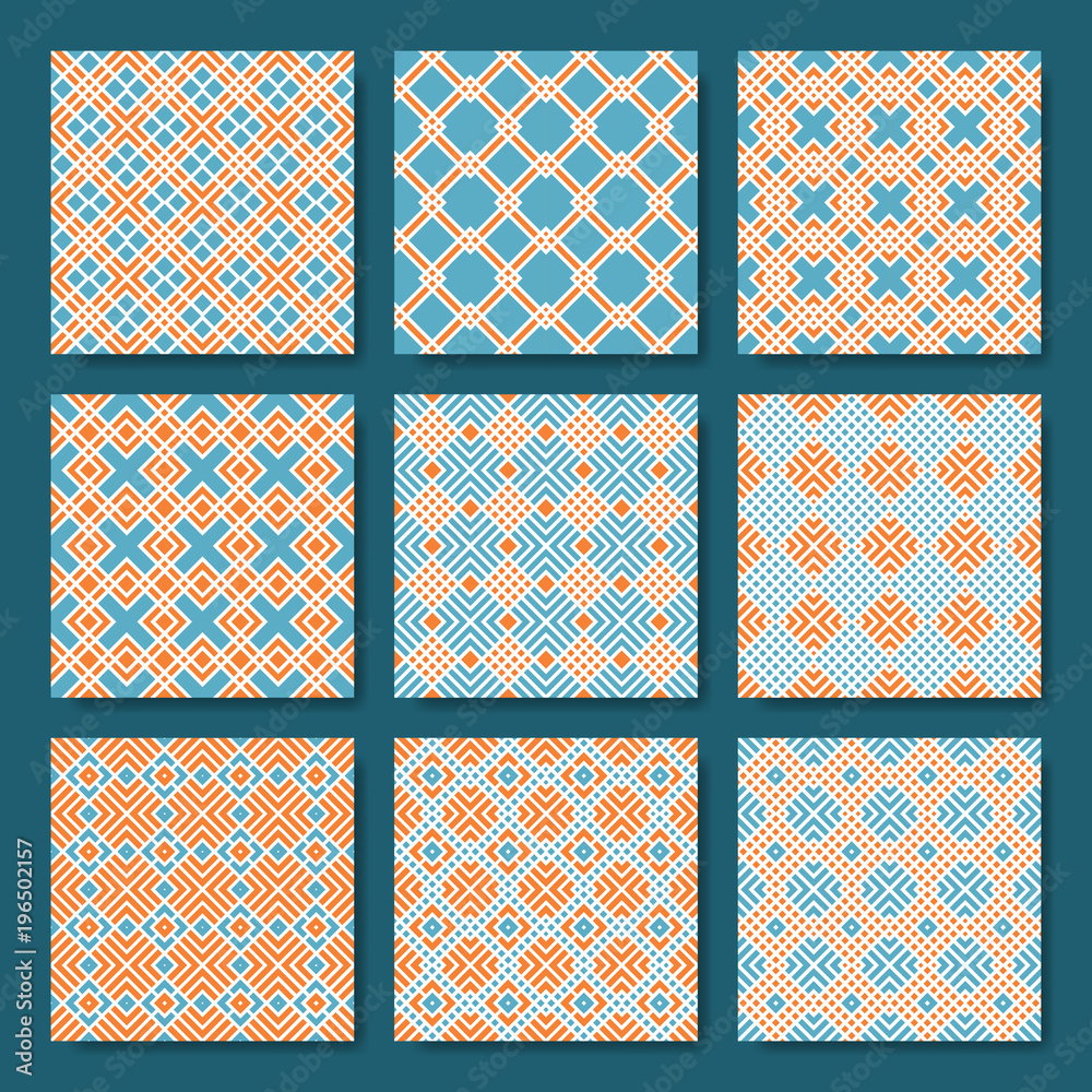 Seamless pattern geometric set