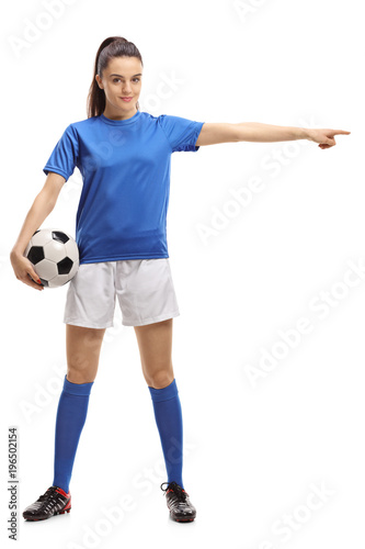 Female soccer player pointing © Ljupco Smokovski