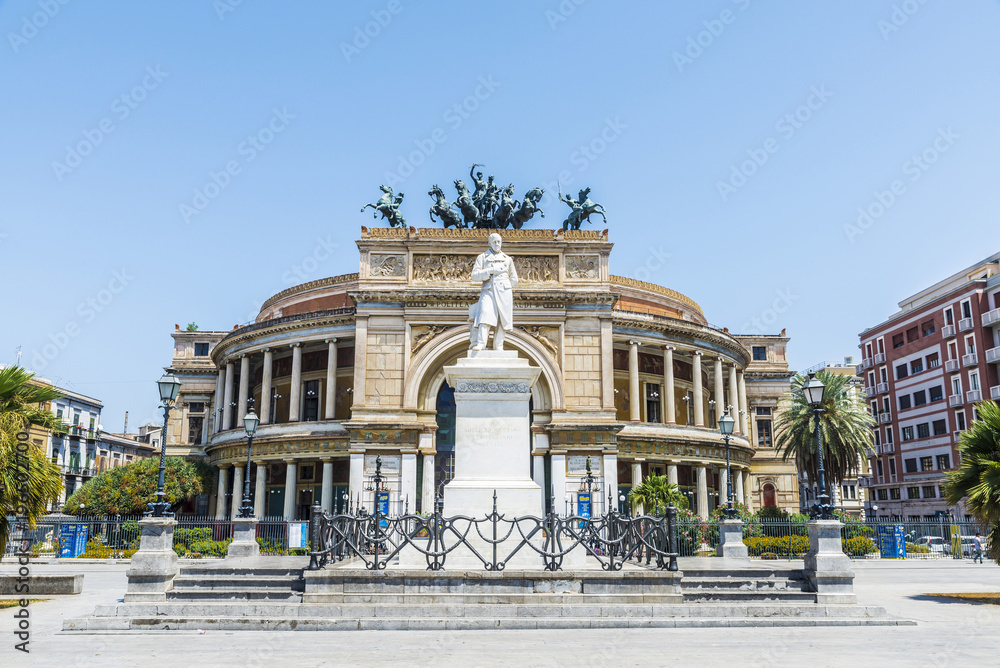 The Politeama Theatre in Palermo in Sicily, Italy