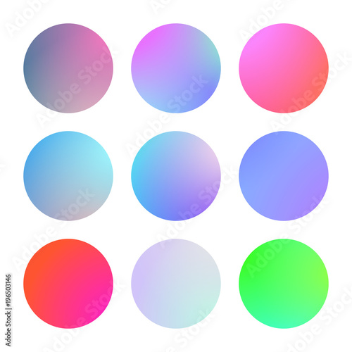 Modern gradient set with round abstract backgrounds. Colorful fluid cover for poster  banner  flyer and presentation. Trendy soft color. Template with modern gradient set for screens and mobile app