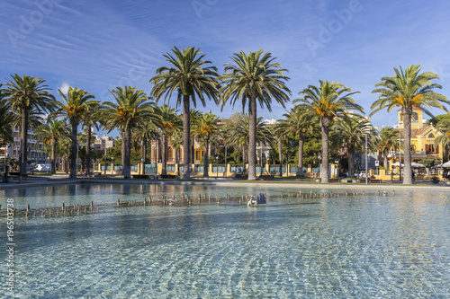  Maritime promenade and pond in mediterranen town of Salou, Costa Daurada, province Tarragona,Catalonia.Spain. photo