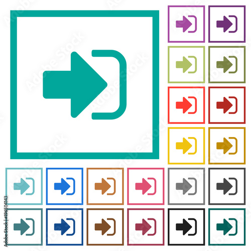 Sign in flat color icons with quadrant frames