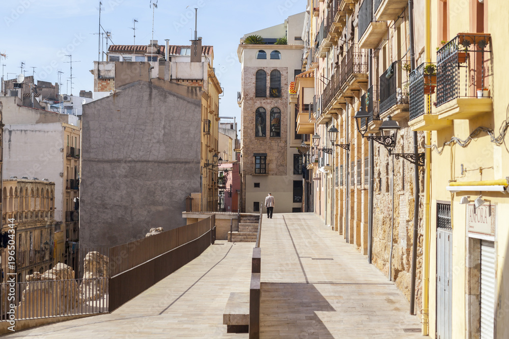 Street view in historic center of Tarragona,Spain.