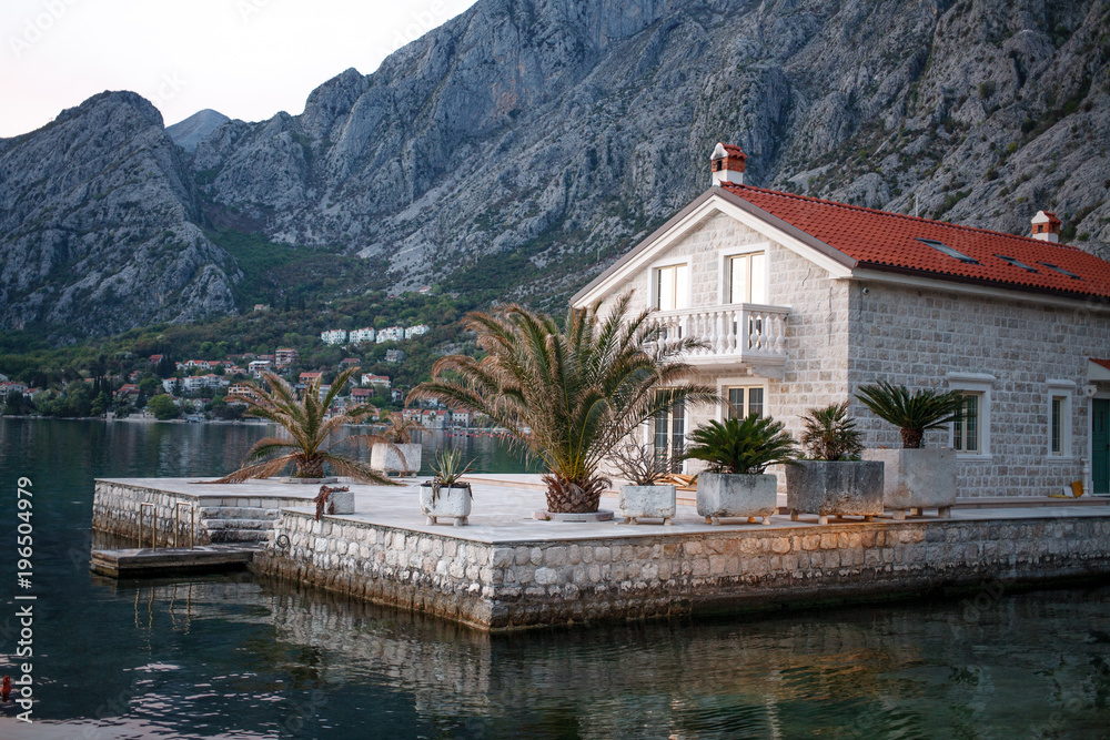 house on the Kotor Bay in mountains. Adriatic sea. Montenegro house on the Kotor Bay in mountains. Adriatic sea. Montenegro