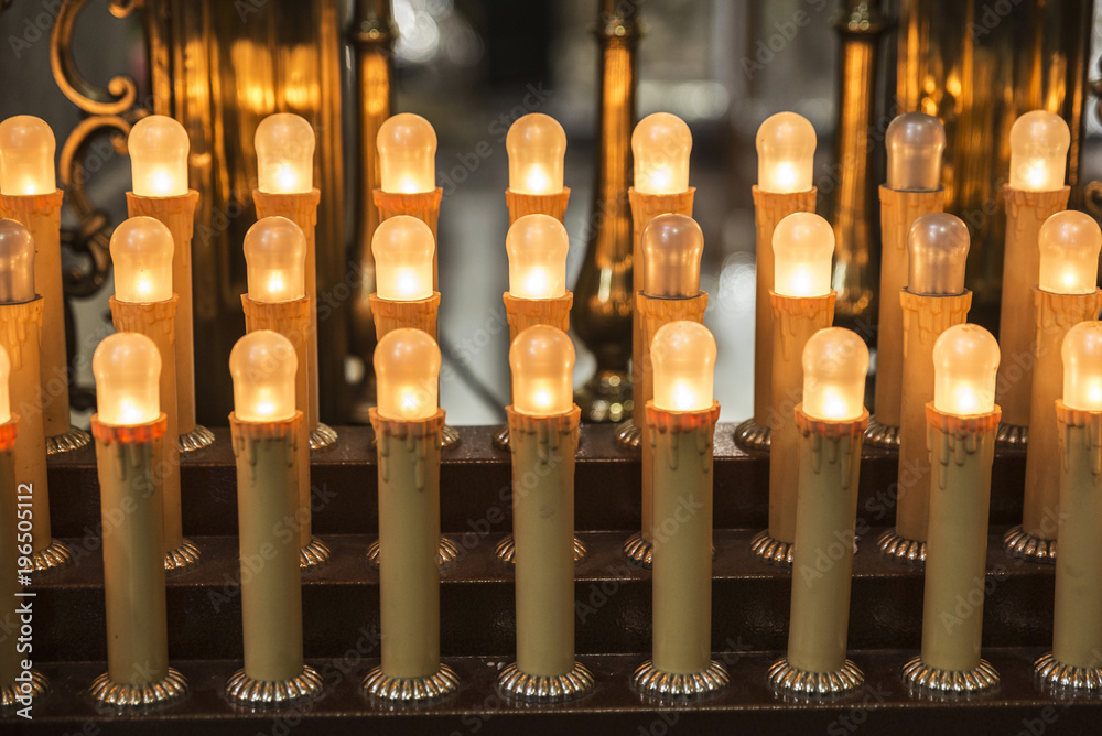 Candles in a church in Palermo, Sicily, Italy Candles in a church in Palermo, Sicily, Italy