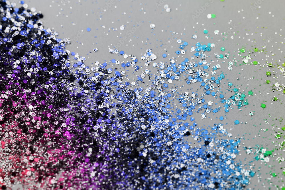 Color glitter - macro photo