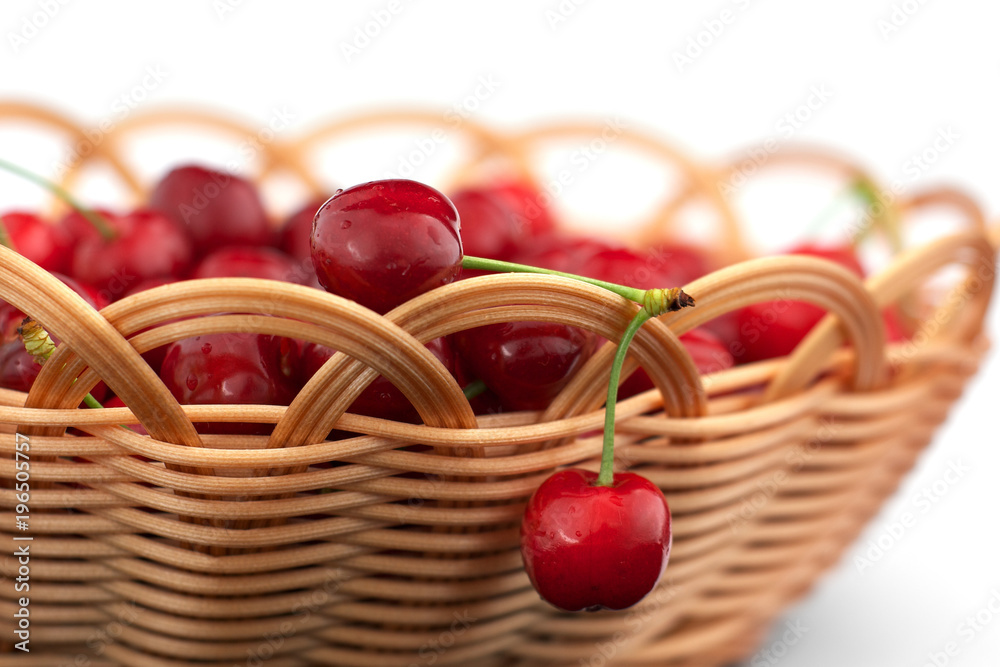 sweet cherries in a basket sweet cherries in a basket