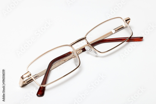 classic glasses on white background