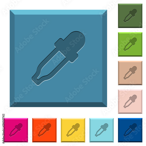 Color picker engraved icons on edged square buttons