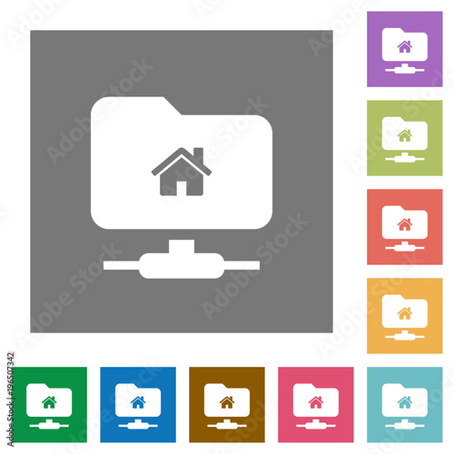 FTP home directory square flat icons