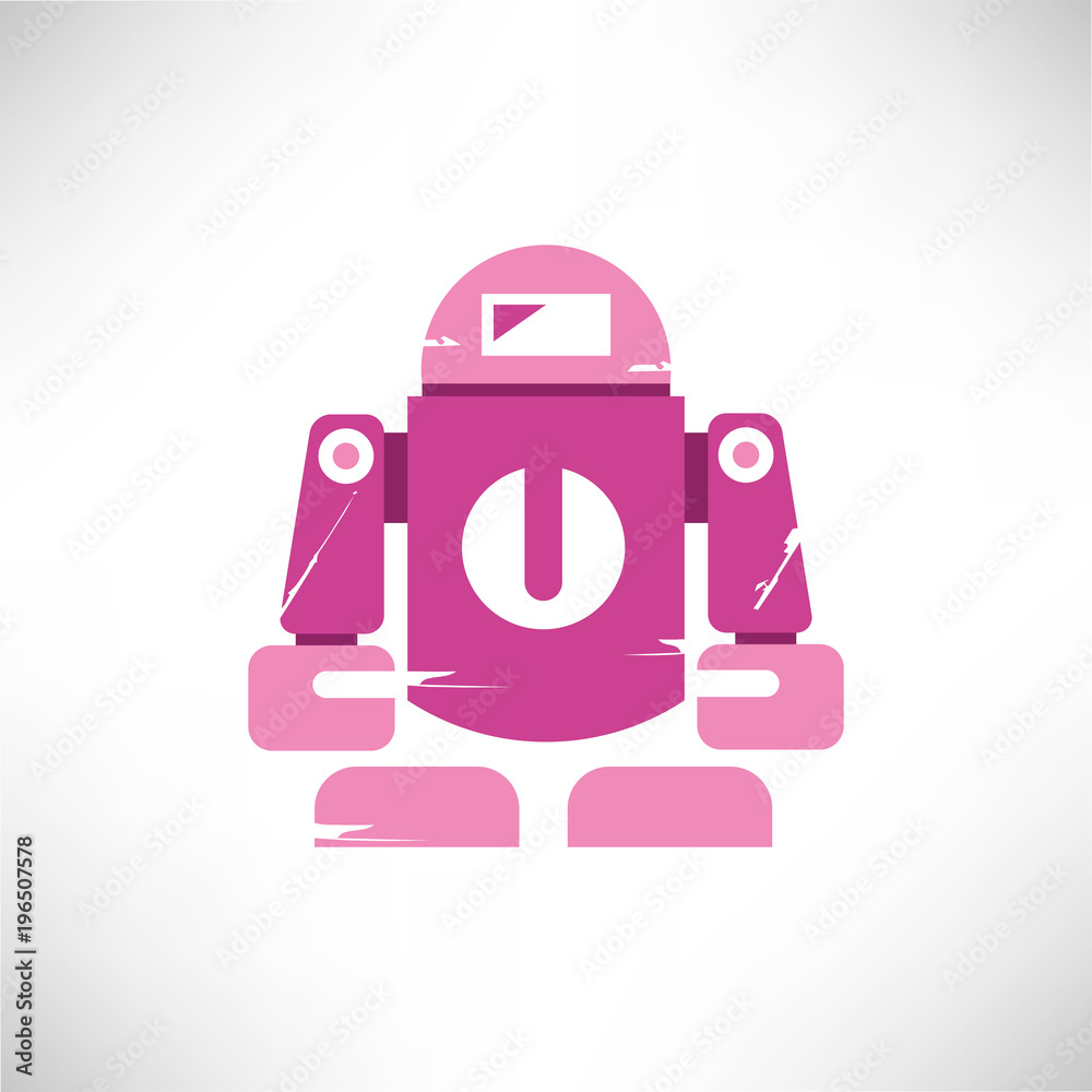 robot character in grunge style robot character in grunge style