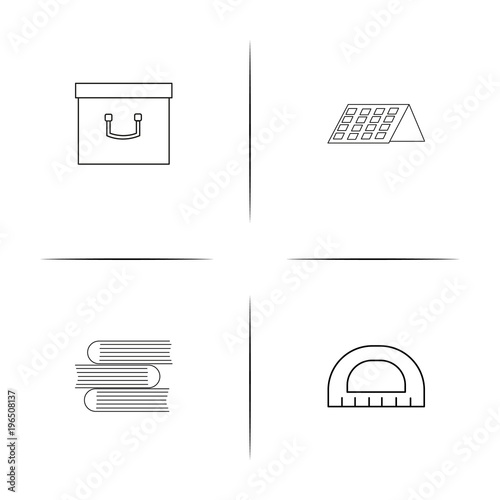 Office simple linear icon set.Simple outline icons