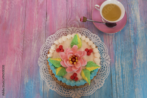 Cake on gradient color back...