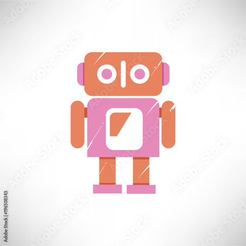robot character in grunge style
