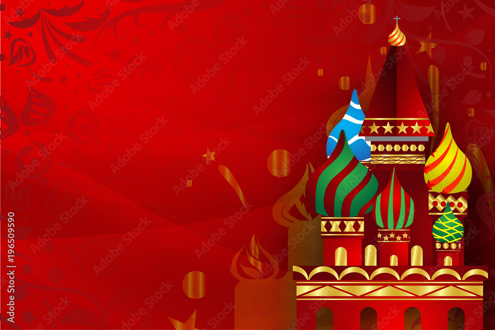 Paper art of Russian with modern and traditional elements, Vector Design for background,greeting cards, flyers, invitations, posters, brochures, banners