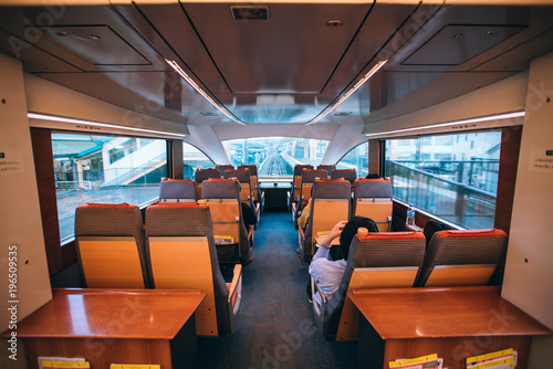 Hakone, Japan - Nov 20, 2015 - An express train Odakyu 'Romance Car' in Japan photo