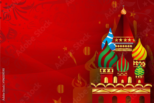Paper art of Russian with modern and traditional elements, Vector Design for background,greeting cards, flyers, invitations, posters, brochures, banners