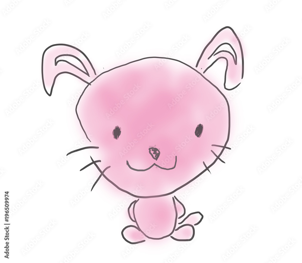 ウサギちゃん かわいいゆるい子供が描いたイラストイメージ Stock Illustration Adobe Stock