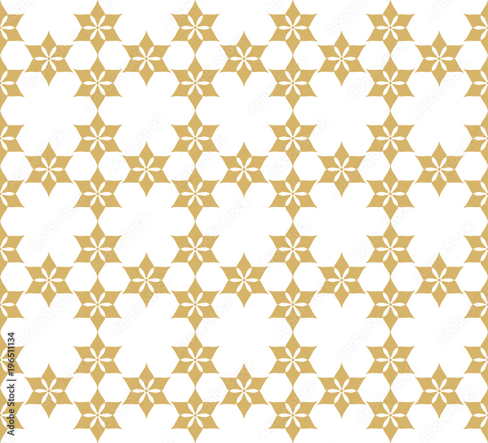 Decorative golden grille. Seamless pattern with stylized ornament in oriental style.