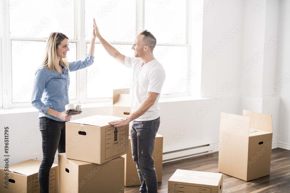 Couple moving in house
