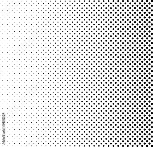 Halftone gradient pattern horizontal vector illustration. Black white dotted halftone texture. Pop Art black white halftone Background. Background of Art. AI10