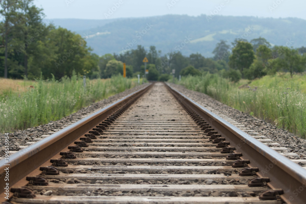 Train tracks going through rural farm property. Train tracks going through rural farm property.
