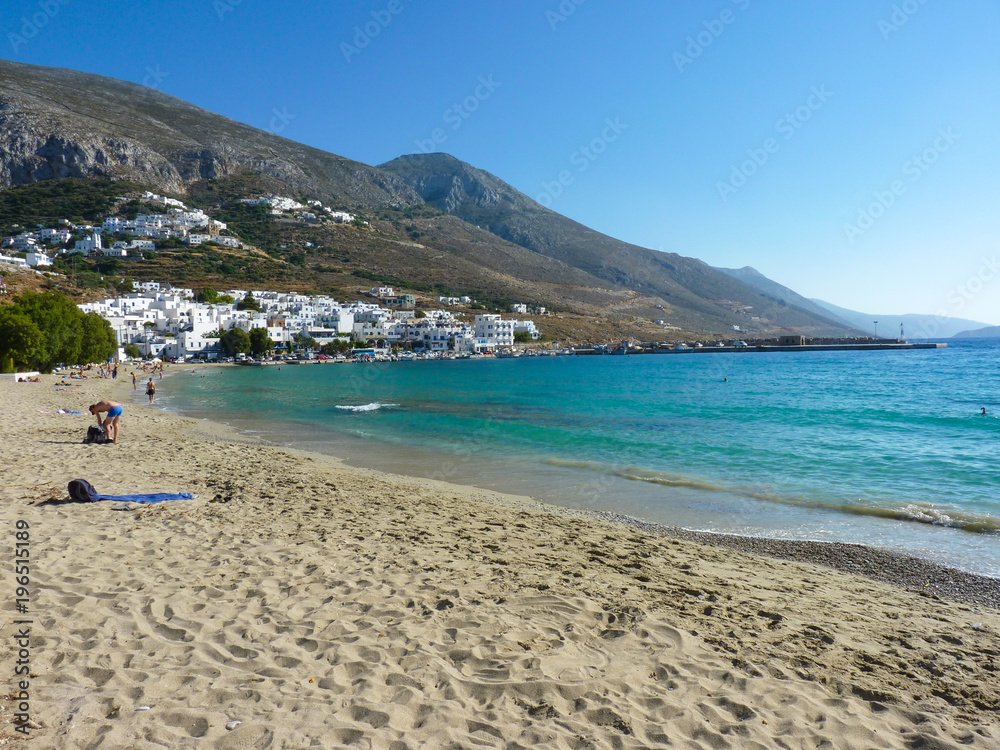 Beautiful old traditional Aigiali village in Amorgos island, Cyclades, Greece Beautiful old traditional Aigiali village in Amorgos island, Cyclades, Greece