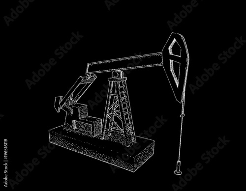 Oil pump jack. Isolated on ...