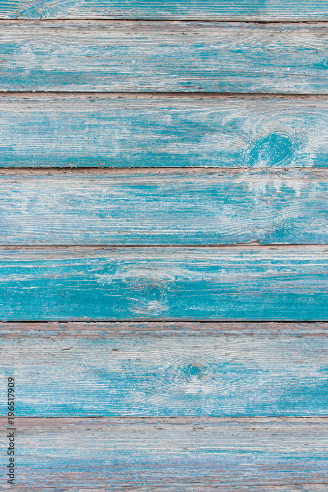  Old blue wall of wooden planks
