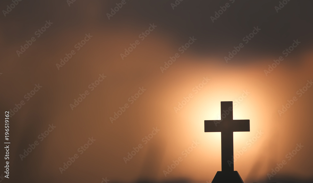 Crucifixion - Cross At Sunset background