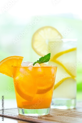 Ice Cold Orange Juice and Lemonade